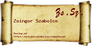 Zsingor Szabolcs névjegykártya