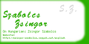 szabolcs zsingor business card